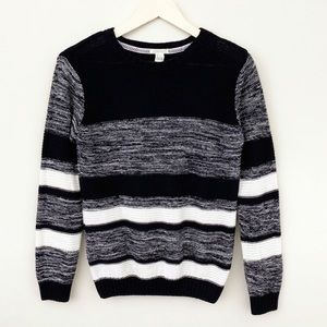 FOREVER 21 Color Block Stripe Cotton Knit Sweater